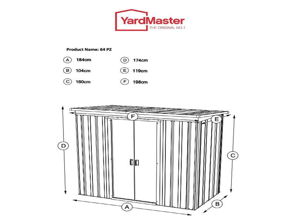 Yardmaster 6x4 Pent Metal Garden Shed – Anthracite