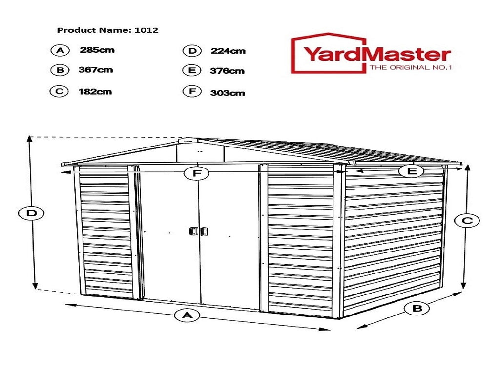 Yardmaster Shiplap 10ft x 12ft Apex Metal Garden Shed – Taupe