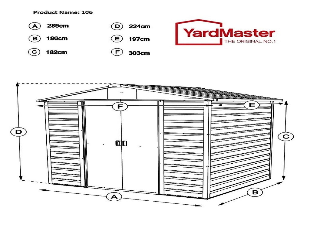 Yardmaster Shiplap 10ft x 6ft Apex Metal Garden Shed – Taupe