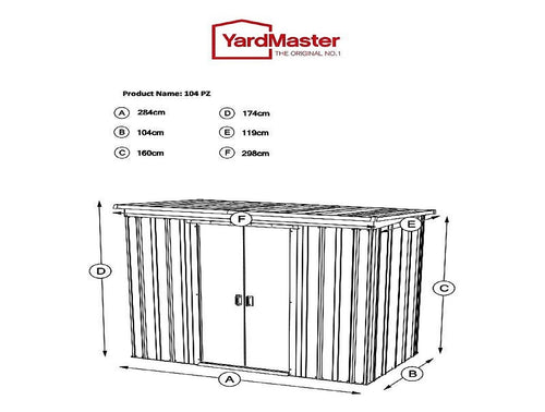 Yardmaster 10ft x 4ft Pent Metal Garden Shed – Emerald Green
