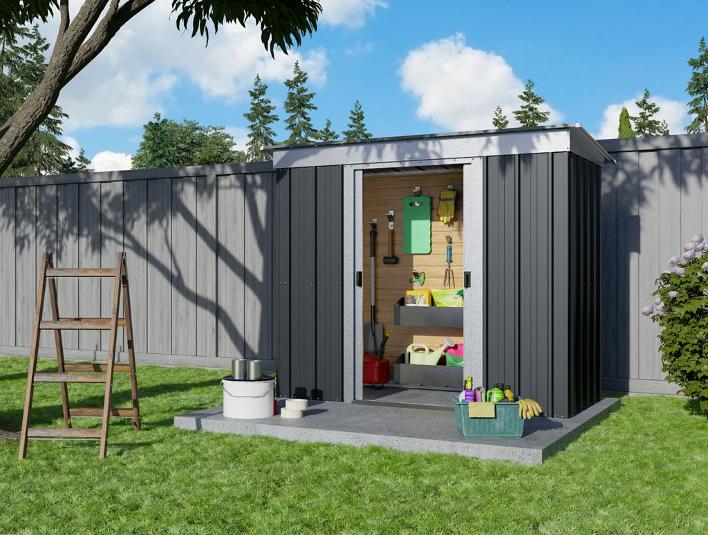 Yardmaster 6x4 Pent Metal Garden Shed – Anthracite