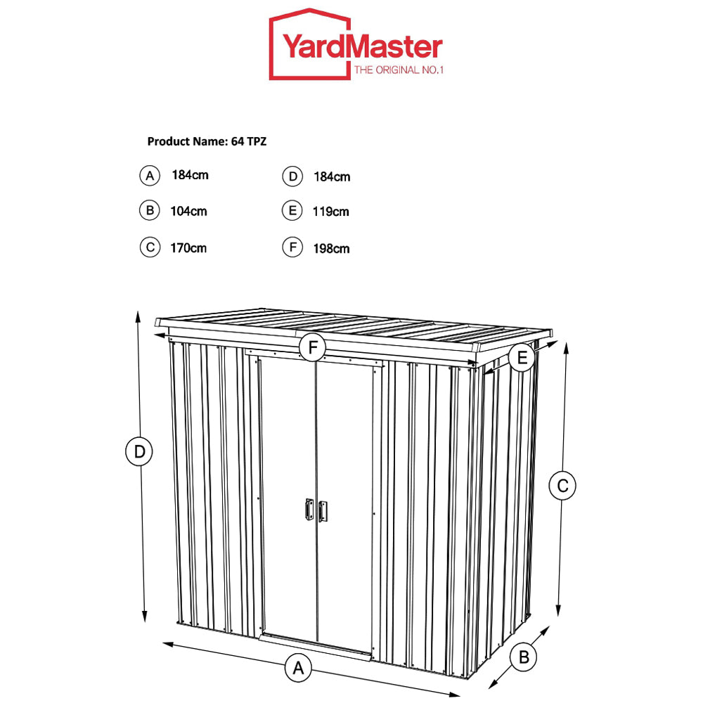 Yardmaster 6x4 Pent Metal Garden Shed – Taupe