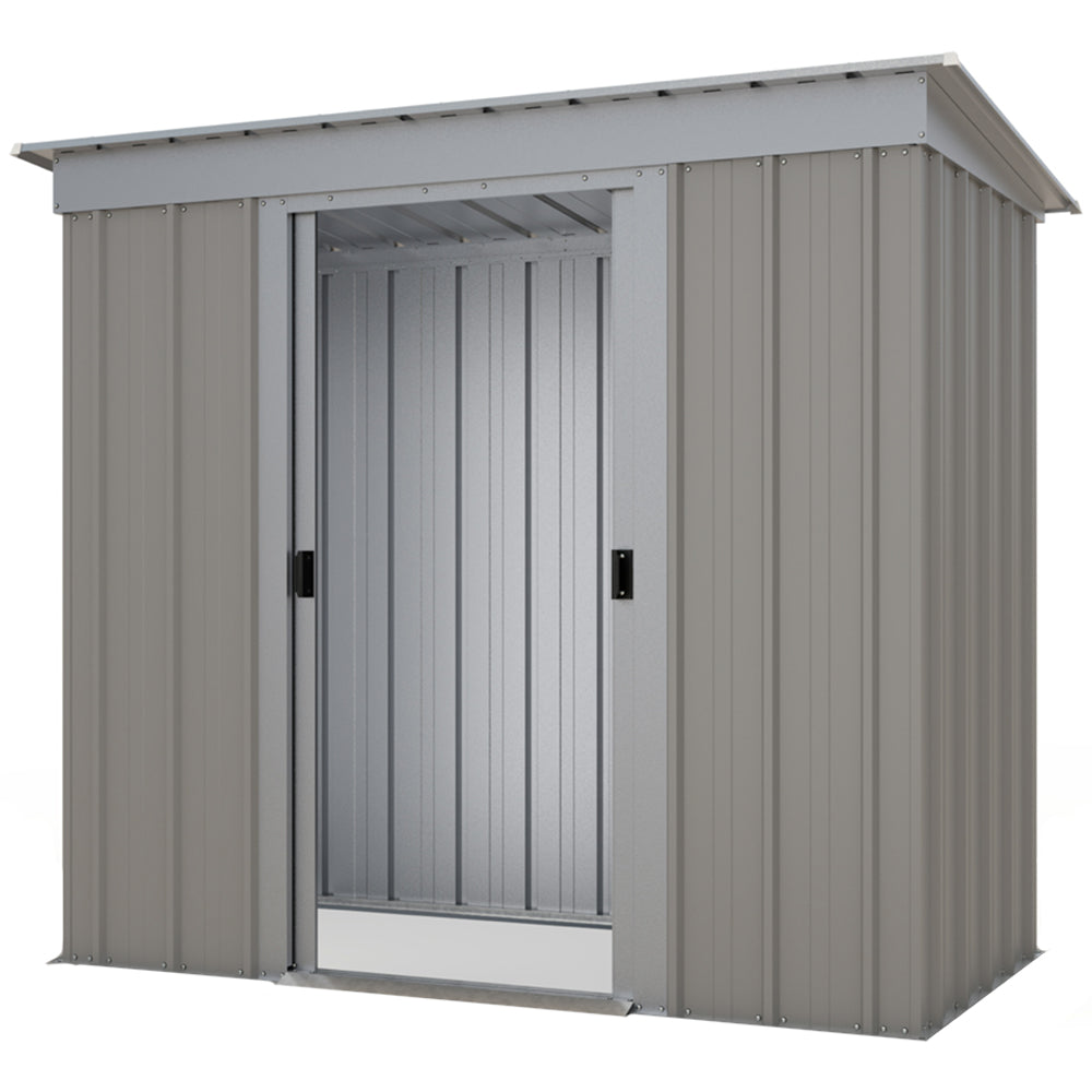 Yardmaster 6x4 Pent Metal Garden Shed – Taupe