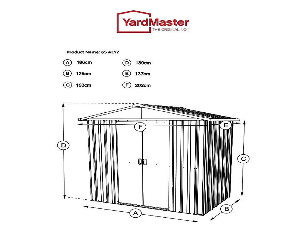Yardmaster 6x4 Apex Metal Garden Shed – Anthracite