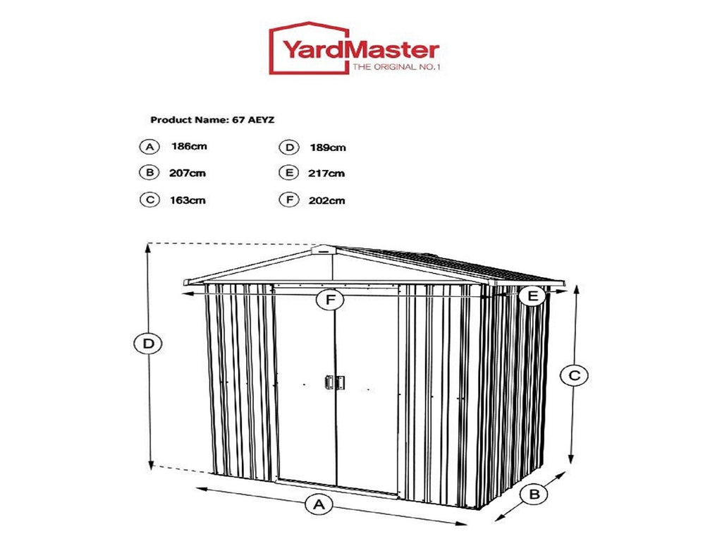 Yardmaster 6ft x 7ft Anthracite Apex Metal Garden Shed