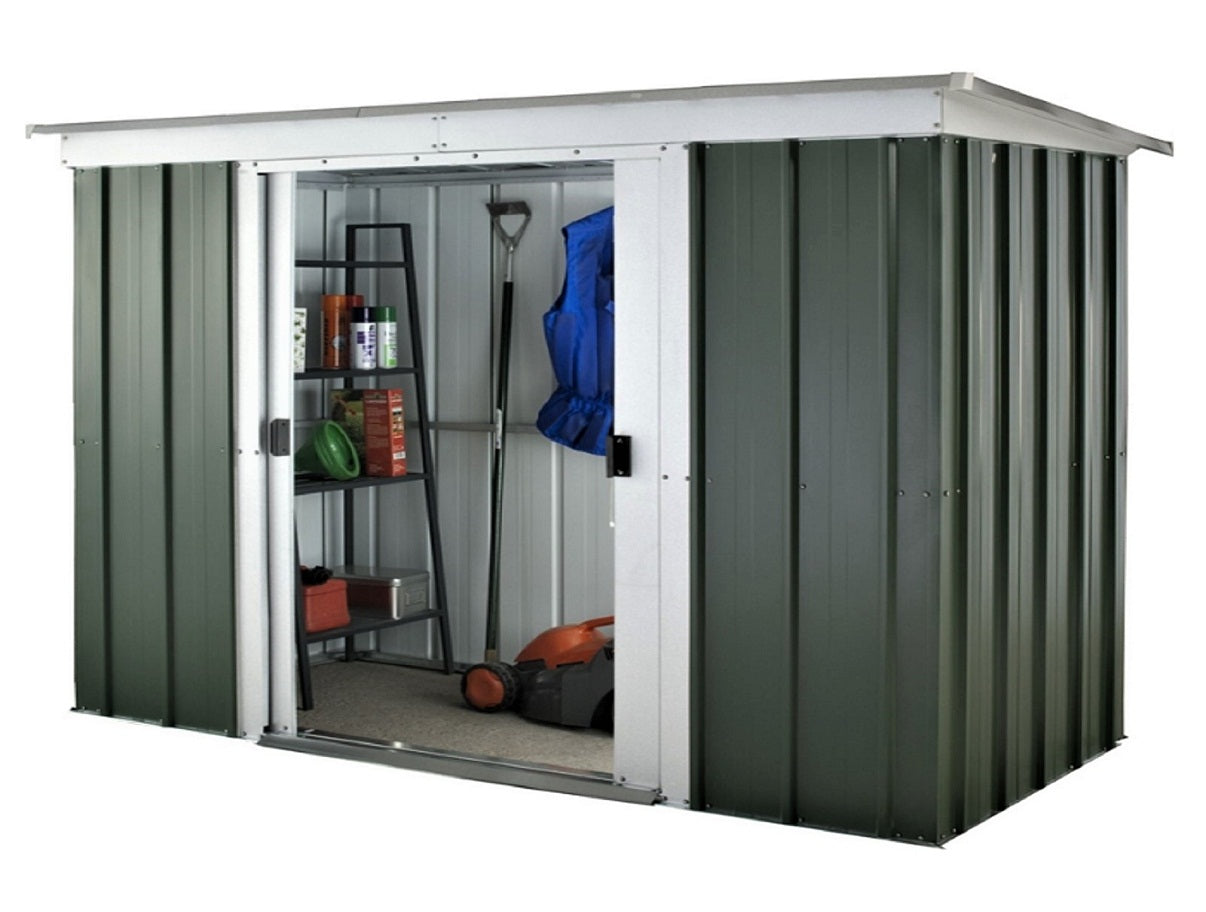 Yardmaster 10ft x 4ft Pent Metal Garden Shed – Emerald Green