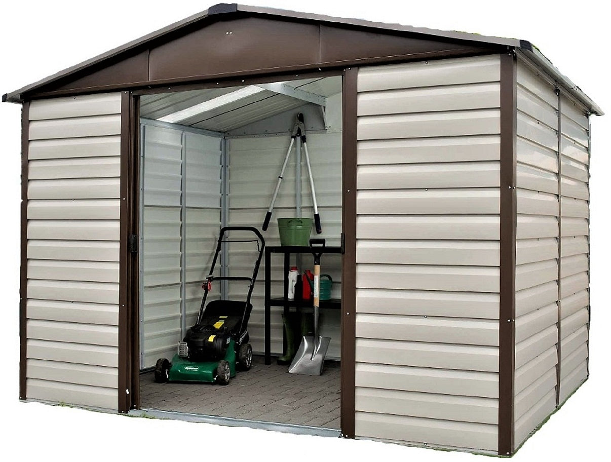 Yardmaster Shiplap 10ft x 6ft Apex Metal Garden Shed – Taupe