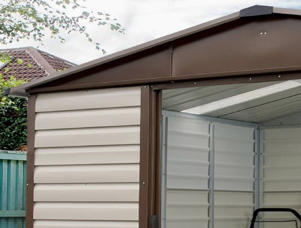 Yardmaster Shiplap 10ft x 6ft Apex Metal Garden Shed – Taupe