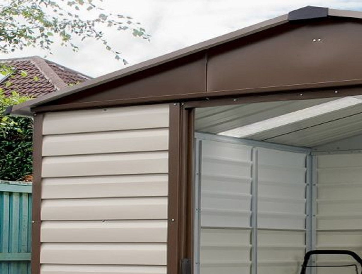 Yardmaster Shiplap 10ft x 6ft Apex Metal Garden Shed – Taupe