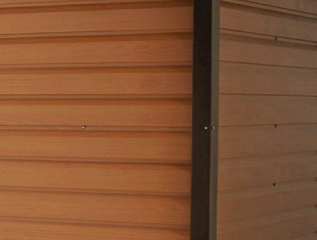Yardmaster Shiplap 10ft x 6ft Apex Metal Garden Shed – Woodgrain Effect