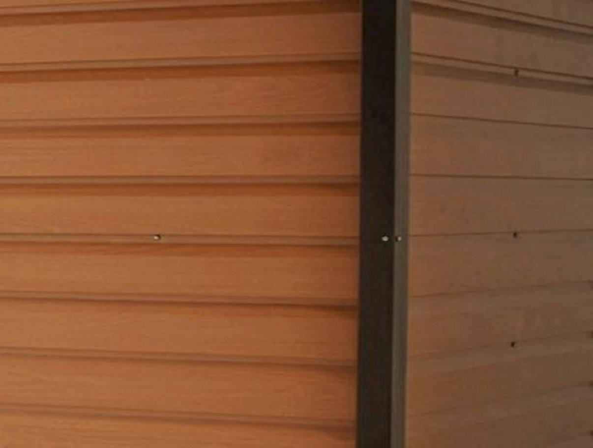 Yardmaster Shiplap 10ft x 6ft Apex Metal Garden Shed – Woodgrain Effect